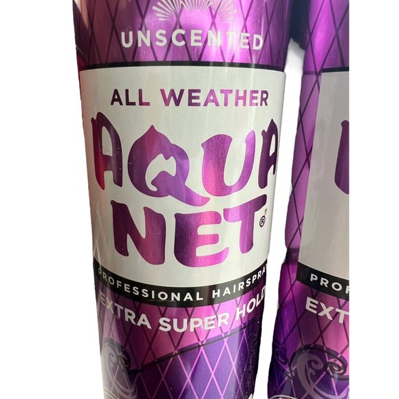 2 Cans Aqua Net Extra Super Hold Hairspray Unscented All Weather 4 oz each NEW - Picture 2 of 3